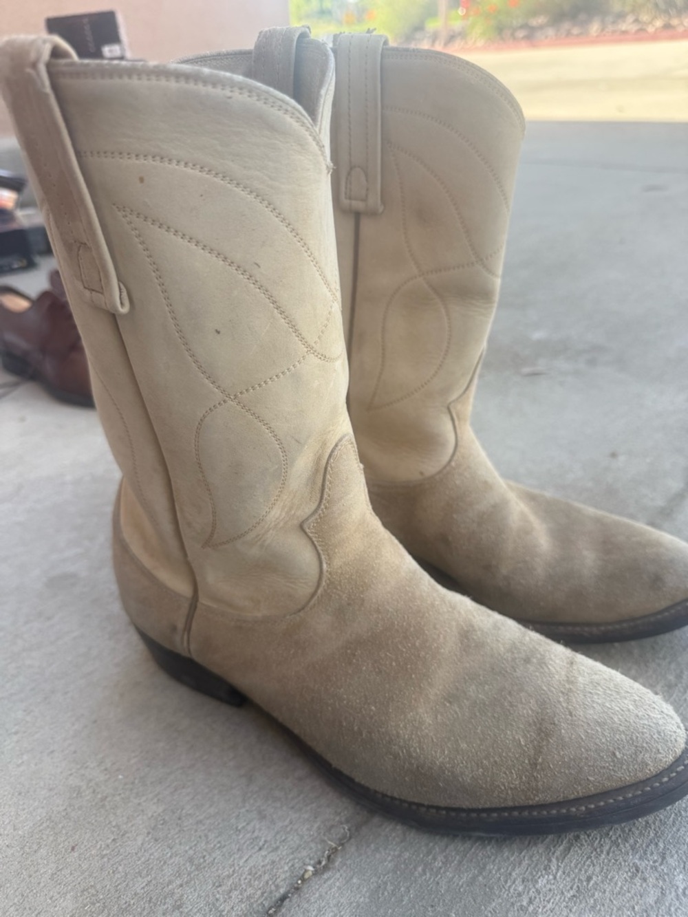 Good year Beige Suede Cowboy Boots